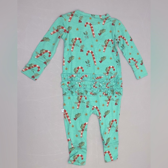 NWT- Posh Peanut Peppermint Long Sleeve Ruffled Romper 9-12 months - Picture 2 of 9